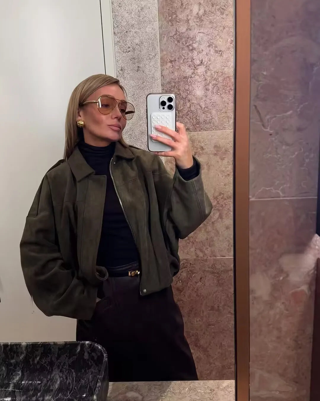 Women's 2025 new Jackets Autumn Fashion Loose Bat Sleeves Elegant Women's Jackets Chic Street Youth Autumn Long Sleeves Coats