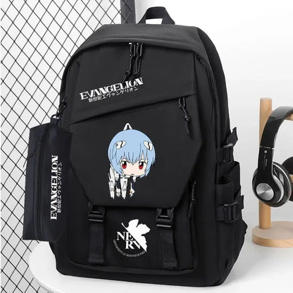 Cartoon Evangelion EVA Unit 1 School Bag Large Capacity Trendy Backpack for Primary and Secondary School Students Christmas Gift