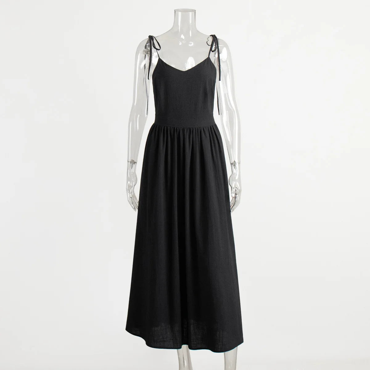 Bornladies Spring Summer Beach Style Women Dress Vintage Loose A-line Sling Dress Sexy Hot Girl 100% Cotton V-neck Dress