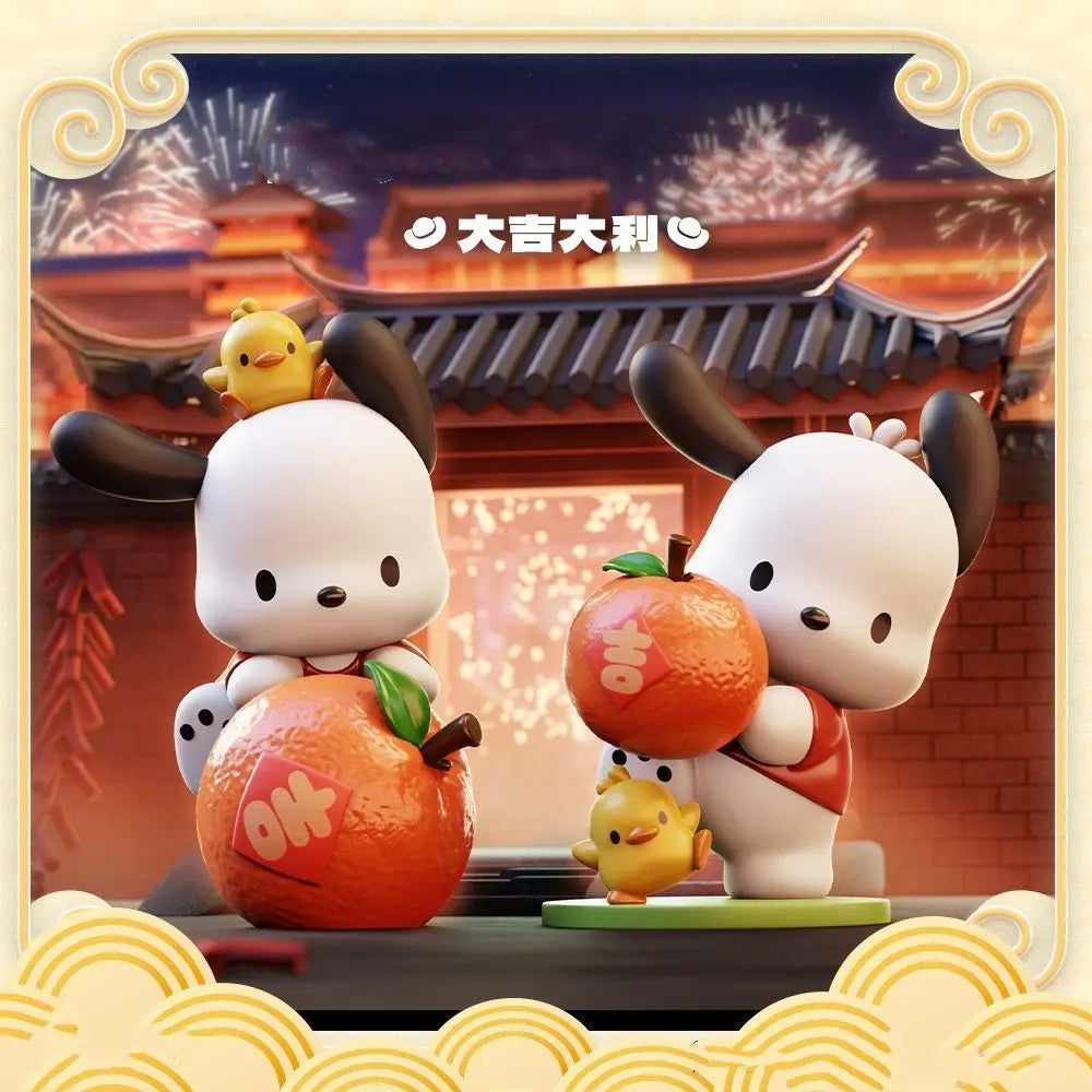 Kawaii Sanrio Cartoon Anime Figure Doll Pochacco Model Decorate Children's Toys Christmas Gift Action Figures Hobbies Gift