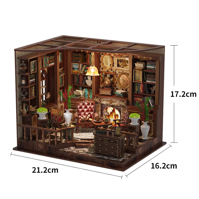 Handmade Wooden Miniature Doll House Kit 3D Puzzle Assembled Building Model Kit With LED Light DollHouses Toy For Christmas Gift
