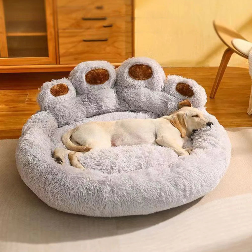 Luxury Dog Bed Paw Shape Plush Dog Mat Beds for Small Medium Large Dogs Kitten Supplies Pet Dog Calming Bed Washable Cushion