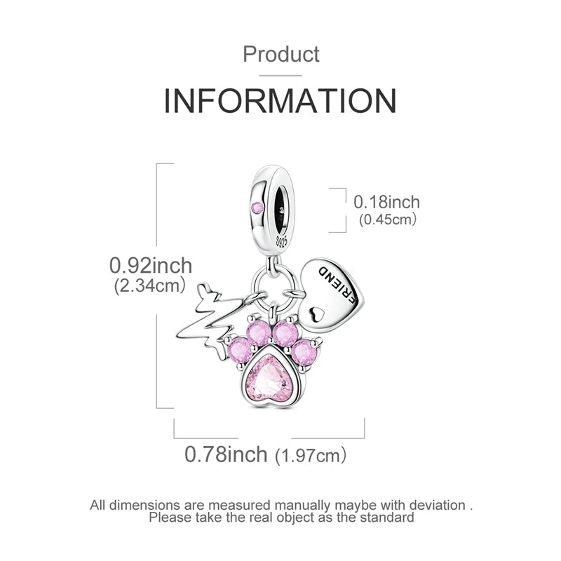 Original Charms Bead 925 Sterling Silver Inlaid Zirconium Animal Paper Crane Snail Pendants Fit Bracelet Jewelry Gift Marking