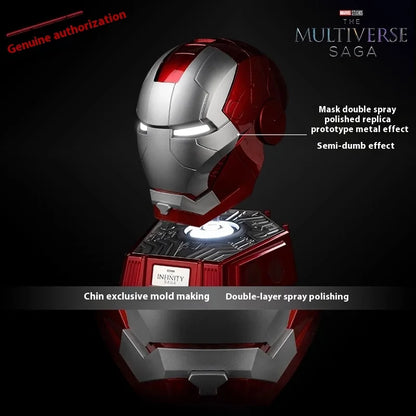 Iron Man 1/1 Cosplay Helmet Mk5 Electric Voice Control Helmet Led Eyes Metal Mask Model Toys Children Adults Christmas Gift