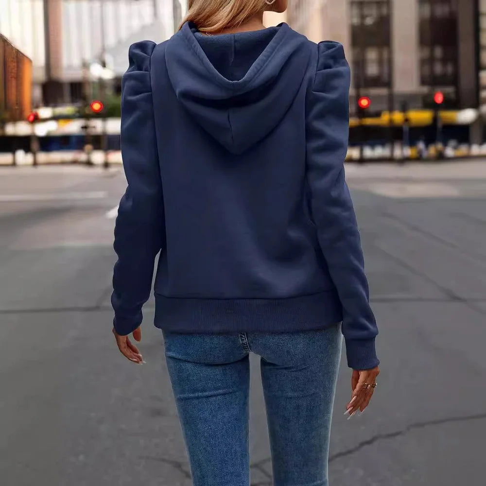 Autumn Winter Hoodies Sweatshirts Women Solid Color Long Sleeve   Casual Comfortable Pullovers Tops