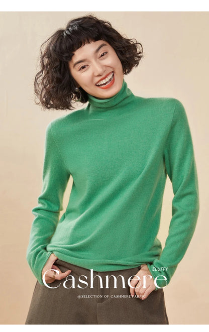 New Women's Cashmere Sweater 100% Pure Cashmere Knitted High Collar Hoodie Hot Selling Soft Solid Color Women's Top