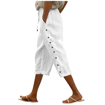 Fashion Casual Summer Capris Women'S High Waisted Short Pants Black White Slim Fit Trousers Street Sports White Black Pants