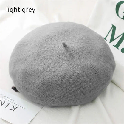 Autumn Winter Felt Beret Hats Women Fashion French Painter Hat Girls Trendy Solid Color Berets Ladies Multicolored Flat Cap