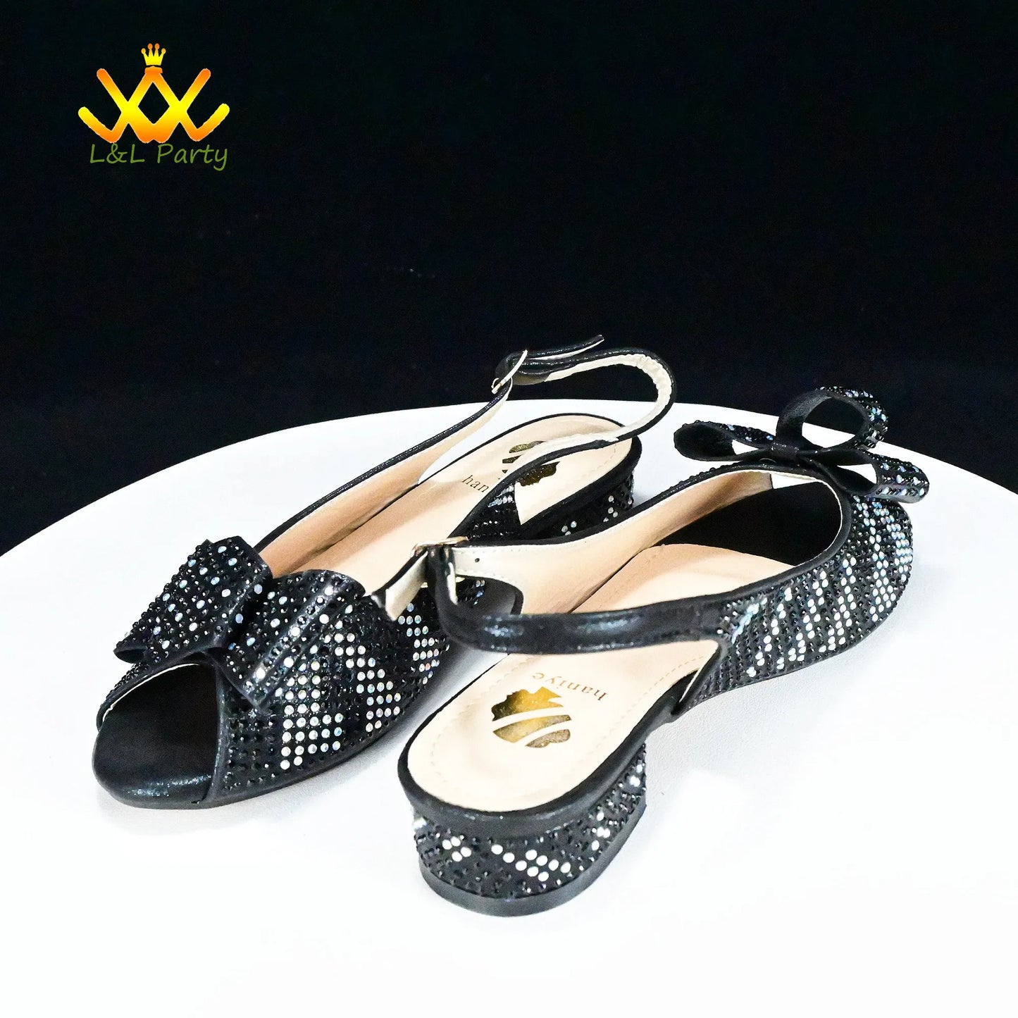 EtherealBe Gold Rhinestone Fashionable shoes and bag set