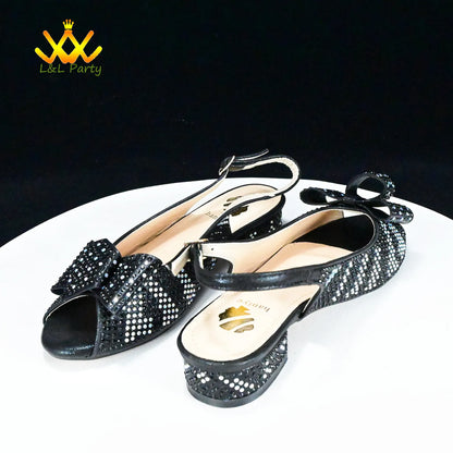 EtherealBe Gold Rhinestone Fashionable shoes and bag set