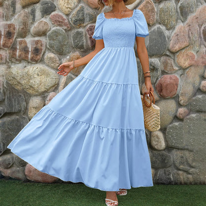 Female Dresses Outfits Women'S 2024 Floral Boho Dress Wrap Crew Neck Short Sleeve Belted Ruffle Hem A Line Flowy Ropa Para Mujer