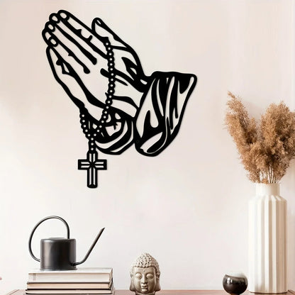 Prayer Metal Wall Faith Home Decor Cross Interior Decor Bedroom Livingroom Hallway Office Wall Mounted Decor Easter Decoration