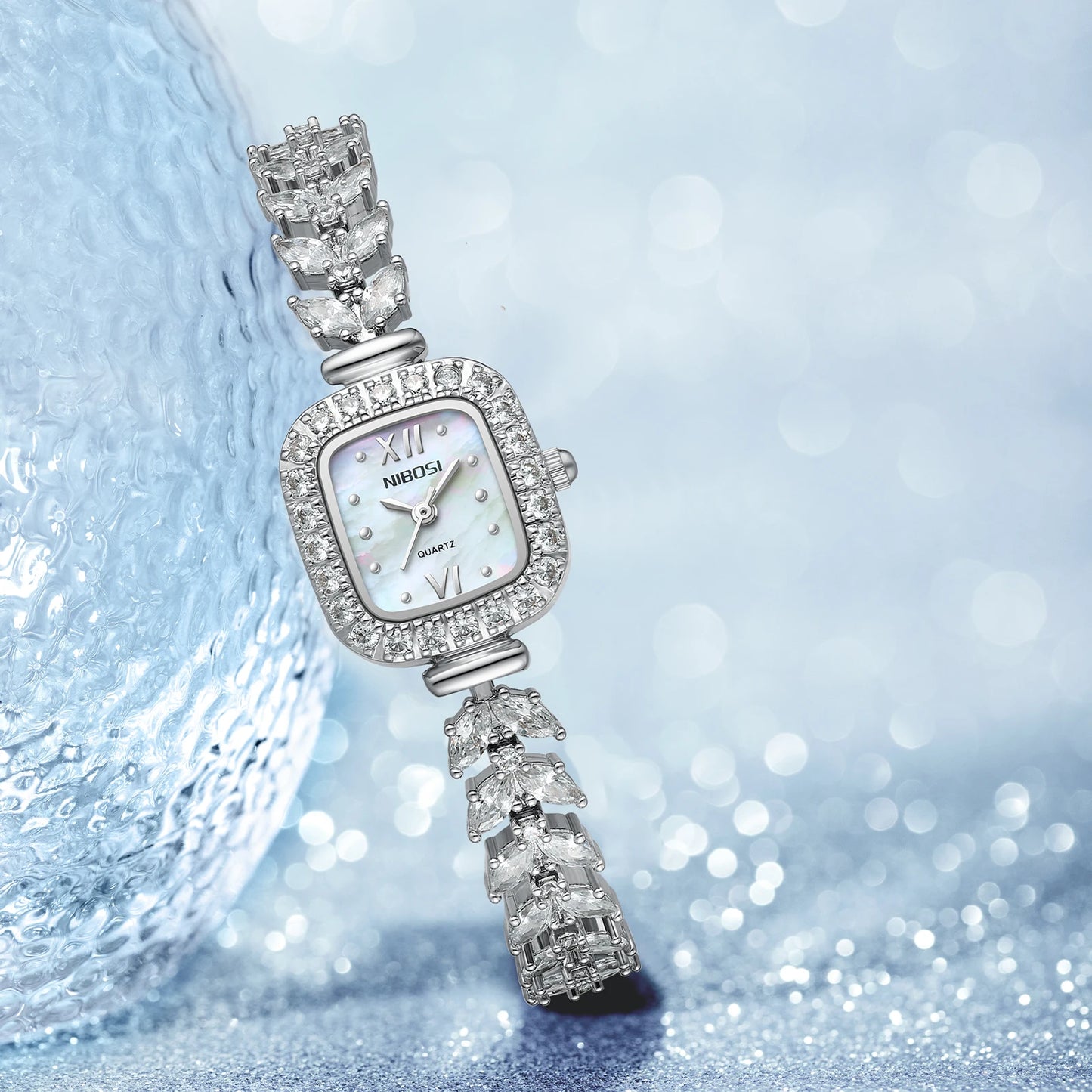 2024 NIBOSI Women Watches Fashionable Diamond Studded Steel Bracelet Quartz Watch For Women'S Watches Luxury Female Clock Relogi