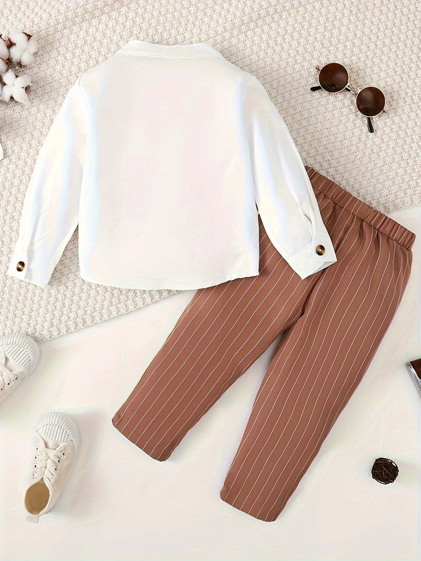 Spring   And   Autumn  1-6  Years  Old  Cool  Boys  Shirt   Striped   Trousers   Gentleman's   Suit