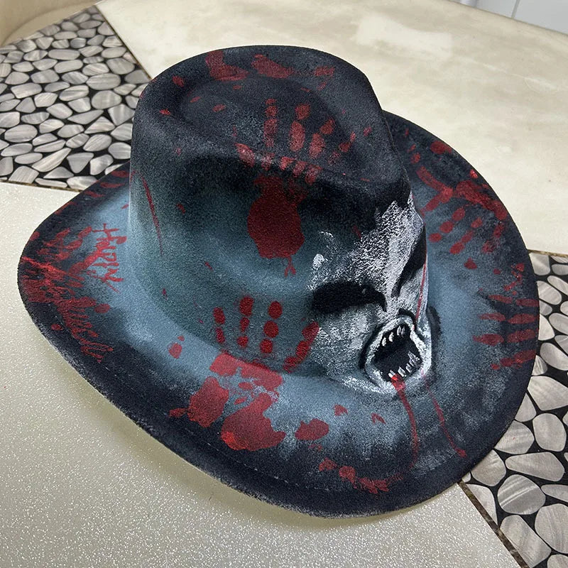 EtherealBe Halloween Cowboy Hat for Adults - Spooky Style