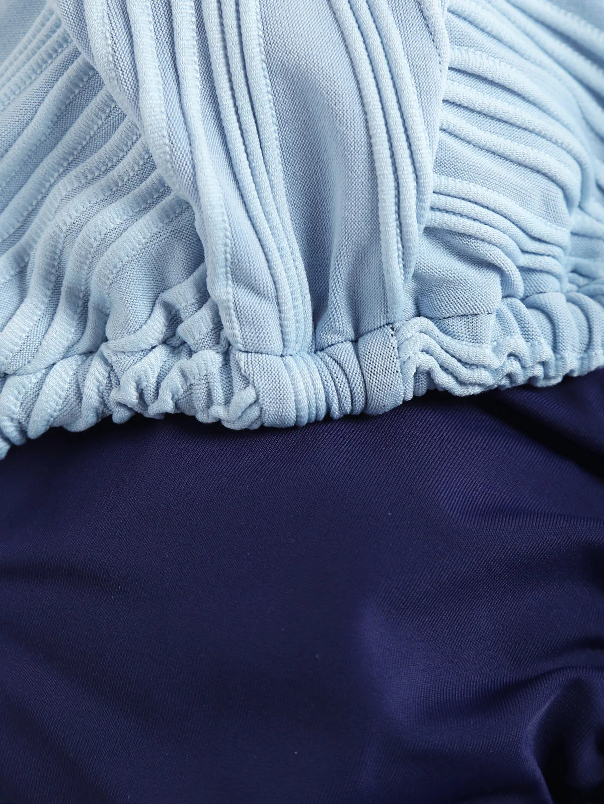 ZAFUL Women's Backless Triangle Swimsuit Halter Top High Cut Thong Bikini Set Textured Tie Side Bathing Suit Solid Swimwear 2024