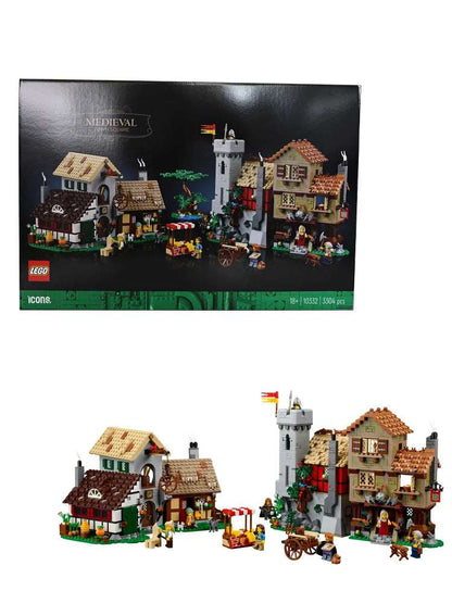 LEGO 10332 Medieval Town Square Icon Series Puzzle Blocks Children's Toy Gift, Compatible with Icons Building Set