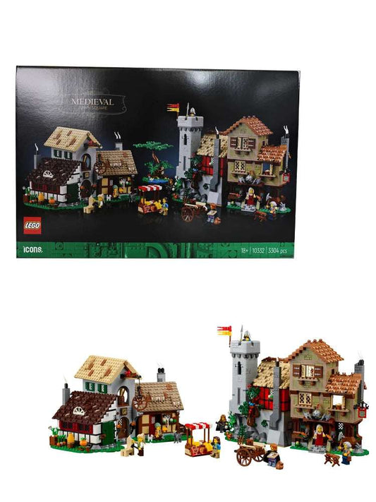 LEGO 10332 Medieval Town Square Icon Series Puzzle Blocks Children's Toy Gift, Compatible with Icons Building Set