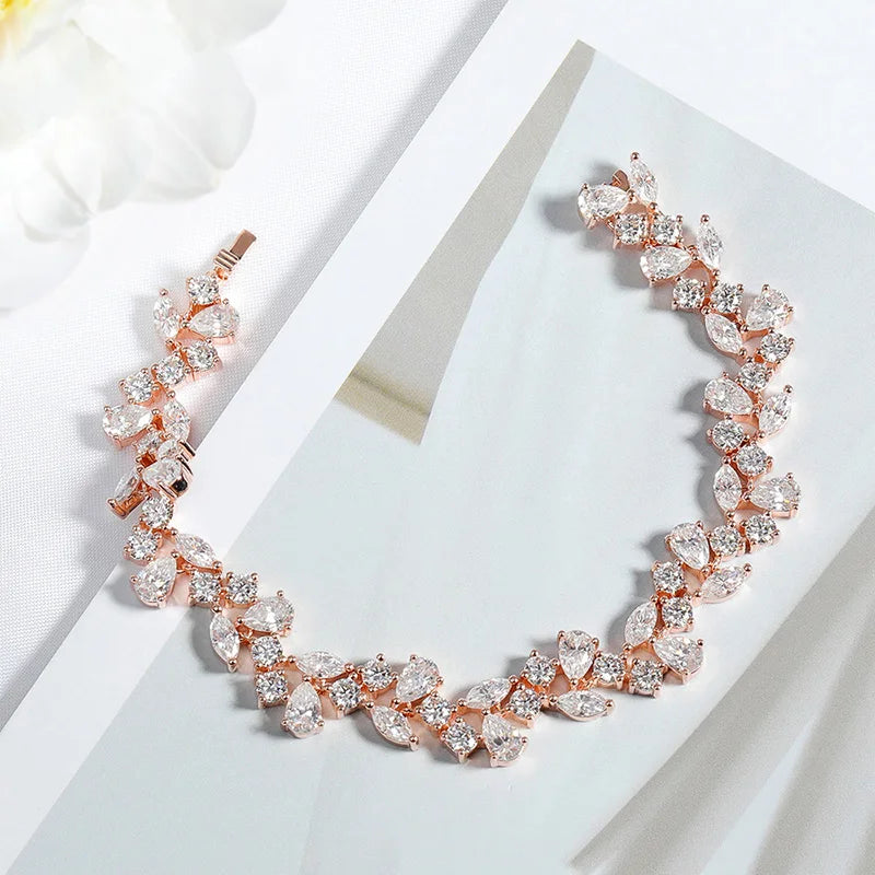 Smyoue 16.8-20.4CTTW Luxury Water Drop Moissanite Bracelet Wedding Female Jewelry Full Diamond Sterling Silver Bangle Plated 18K