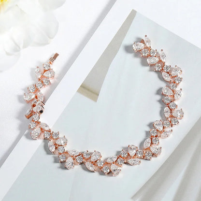 Smyoue 16.8-20.4CTTW Luxury Water Drop Moissanite Bracelet Wedding Female Jewelry Full Diamond Sterling Silver Bangle Plated 18K
