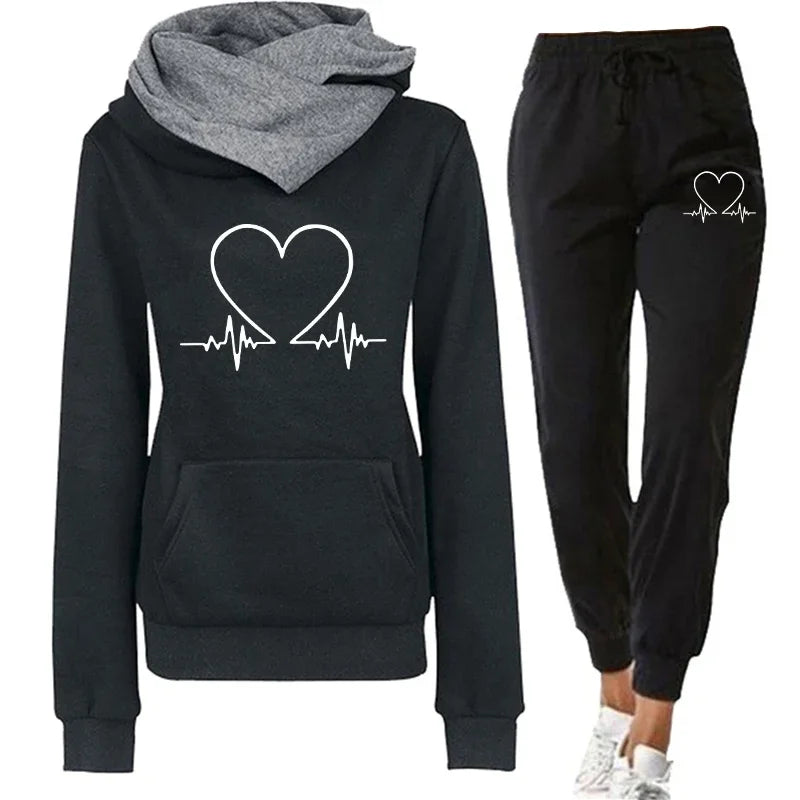 Women Tracksuit Two Piece Set Winter Autumn Hoodies Pants Pullovers Sweatshirts Female Jogging Woman Clothing Sport Suit Outfits