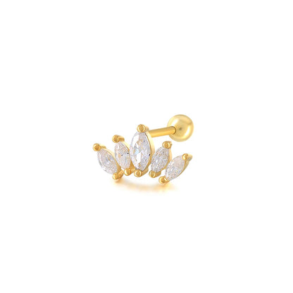 925 Sterling Silver Fine Jewelry Anti-allergic Ear Buckle Moon Stud Earring For Woman Wedding Anniversary Piercing Pendientes