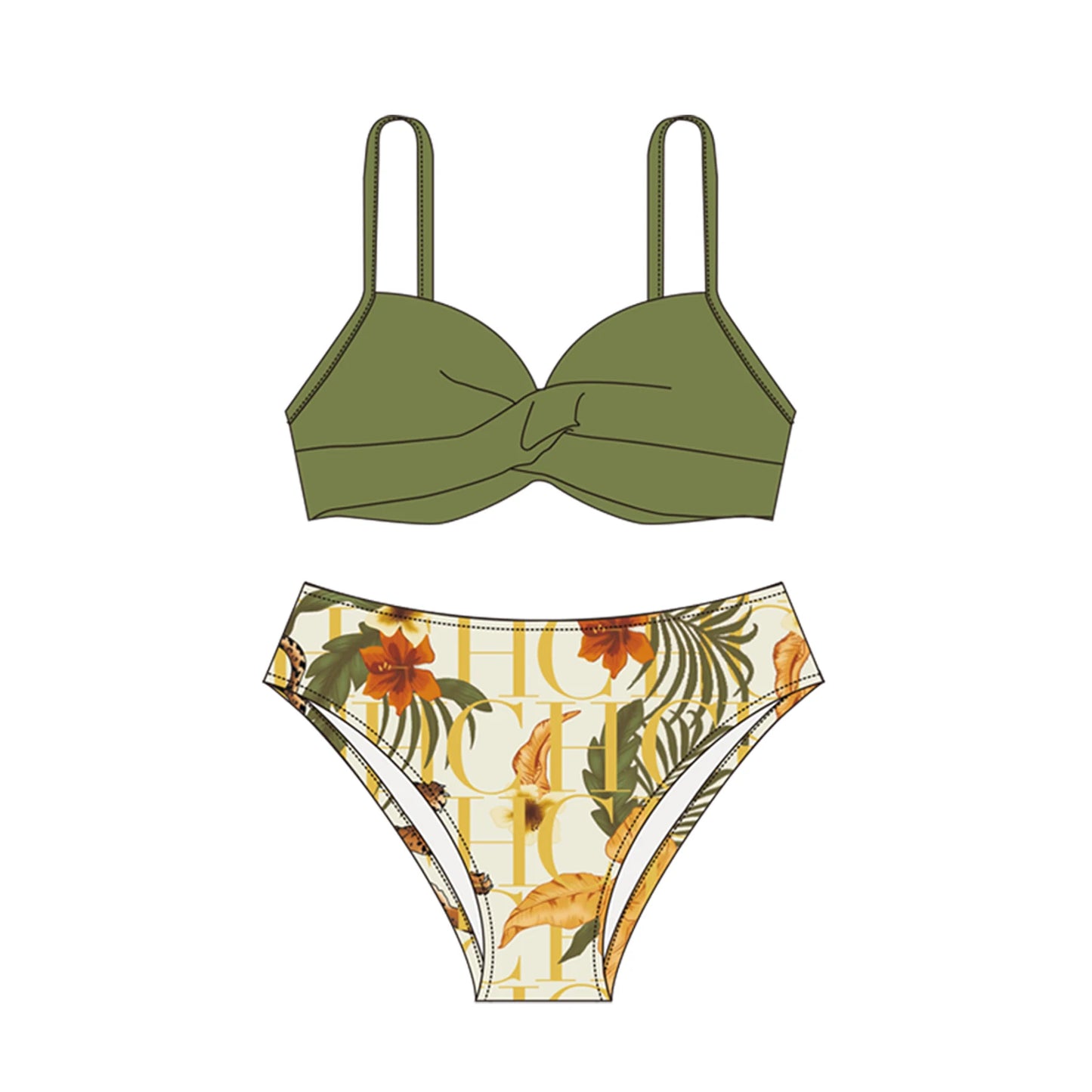 CHCH Fashion Women's New Swimwear Breathable Underwear Comfortable and Fresh Women's Beach Vacation Bikini