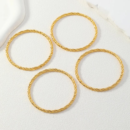 4 pieces/set Middle East Saudi Fried Dough Twists copper thin ring multilayer women's bracelet