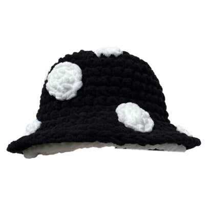 Halloween Crochet Fisherman Hat Soft Bucket Hat  Handmade Mushroom Hat Women Children Hat Novelty Photoshoots Hat M6CD
