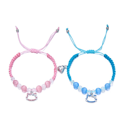 Bat Hello Cat Spider Friendship Bracelets Best Friend Bff Halloween Christmas Matching Rope Chain Bracelet Couples Family Sister