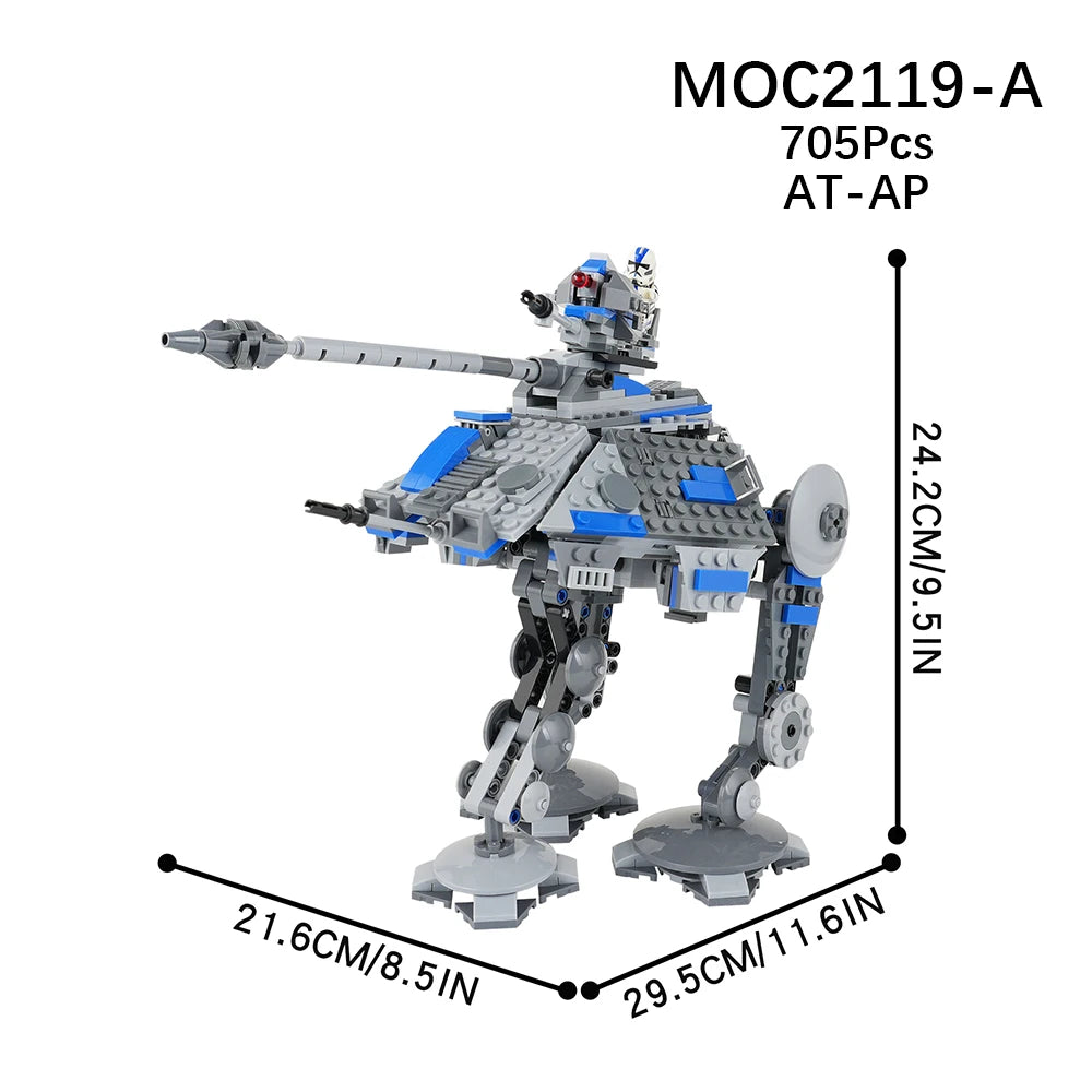 EtherealBe MOC2119-A AT-AP Building Kit with 705 pieces, a perfect STEM gift for kids