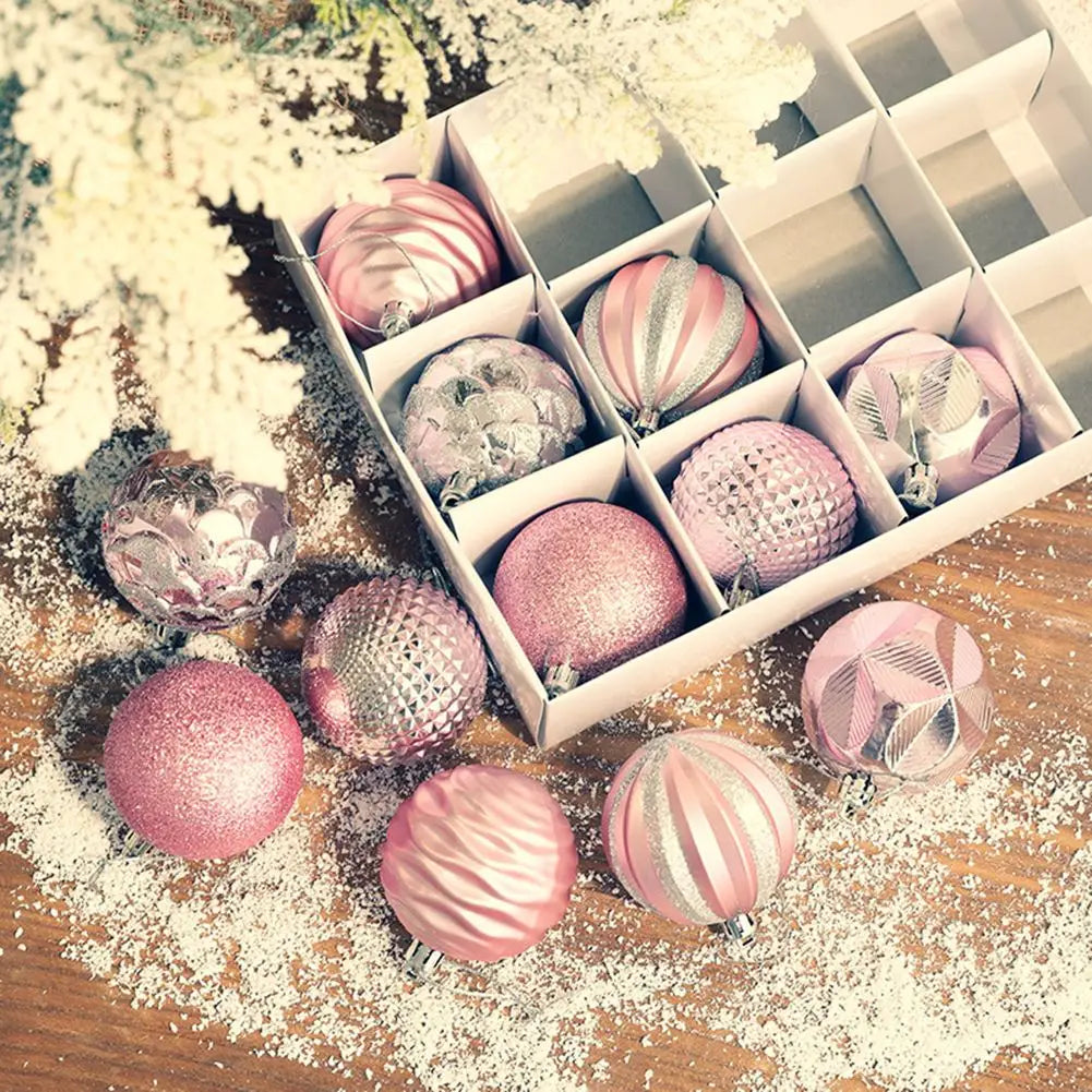 12PCS 6CM Christmas Ball Ornaments Tree Decorations For Holiday Wedding Party Christmas Ball Set Christmas Tree Decor Pendant