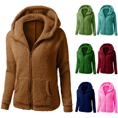 Plush Jacket Women Zip Up Hoodies Lightweight Fleece Lined Fall Winter Coats Comfy Warm Jackets Trendy Rain Jacket Coats