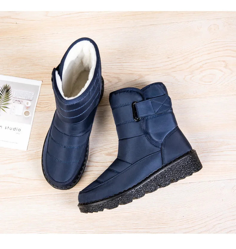 Waterproof Winter Boots for Women 2025 New Faux Fur Long Plush Snow Boots Woman Platform Shoes Warm Cotton Couples Ankle Boots