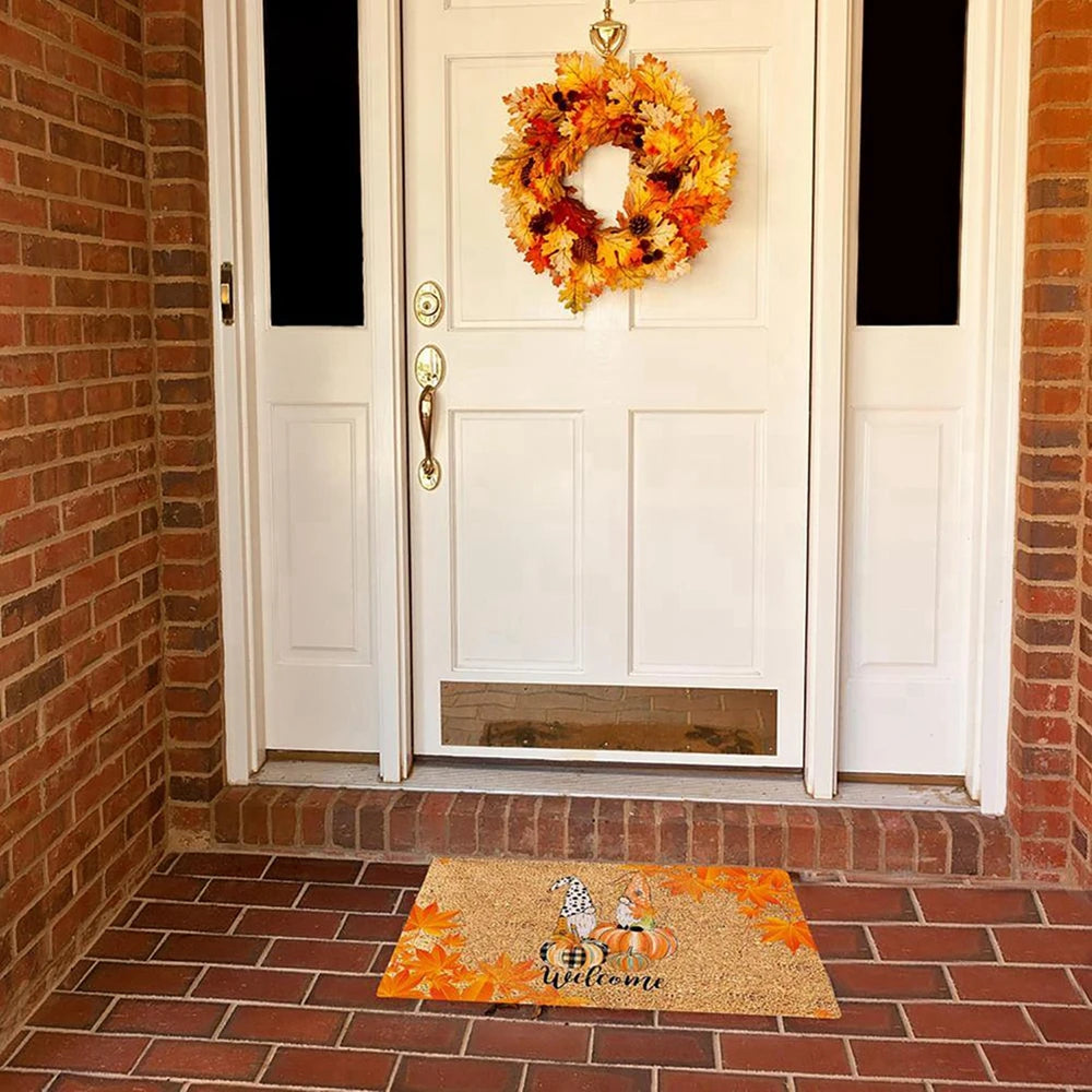 40x60cm Fall Harvest Welcome Doormat Fall Door Mat Fall Front Door Mat for Yard Farmhouse Thanksgiving Home Door Decorations