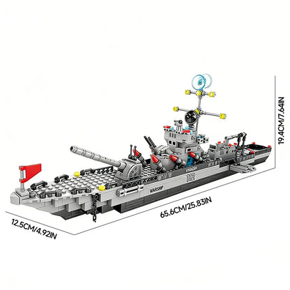 Huge size 1560PCS Navy war ship Army ship model warship 6 in 1 multi-shape combination building blocks to build a boy toy set