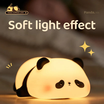 Night Light Cute Animal Panda Rabbit Duck Lovely Silicone Lamp Cloud Star Christmas Gift for Kids USB Recharge Warm Soft Light