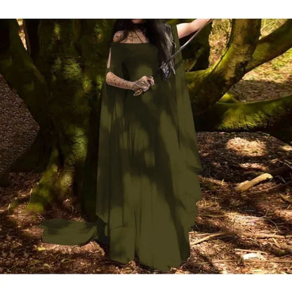 Renaissance Medieval Thin Dress Plus Carnival Halloween Costume for Women Festival Cosplay Party Dress Plus Size S-5XL