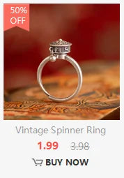 Vintage Spinner Rings Jewelry For Women Finger Ring women's Rings Trend Rotatable Lotus Anti Stress Buddhism Ring Anillos Mujer