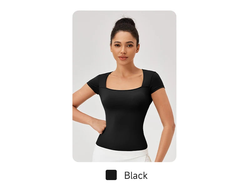 Yoga Tops Women Gym Training Sport Tops Quick-Dry Yoga Shirts Short-sleeved Outdoor Running Fitness Casual Sports T-shirt