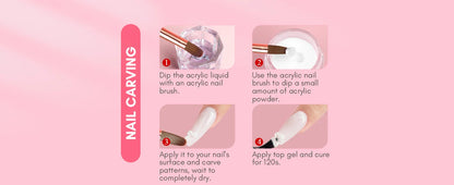 Saviland 7pcs Acrylic Nail Brush Set Size4/6/8/10/12/14/16 Acrylic Brushes for Acrylic Application Acrylic Powder Nail Art