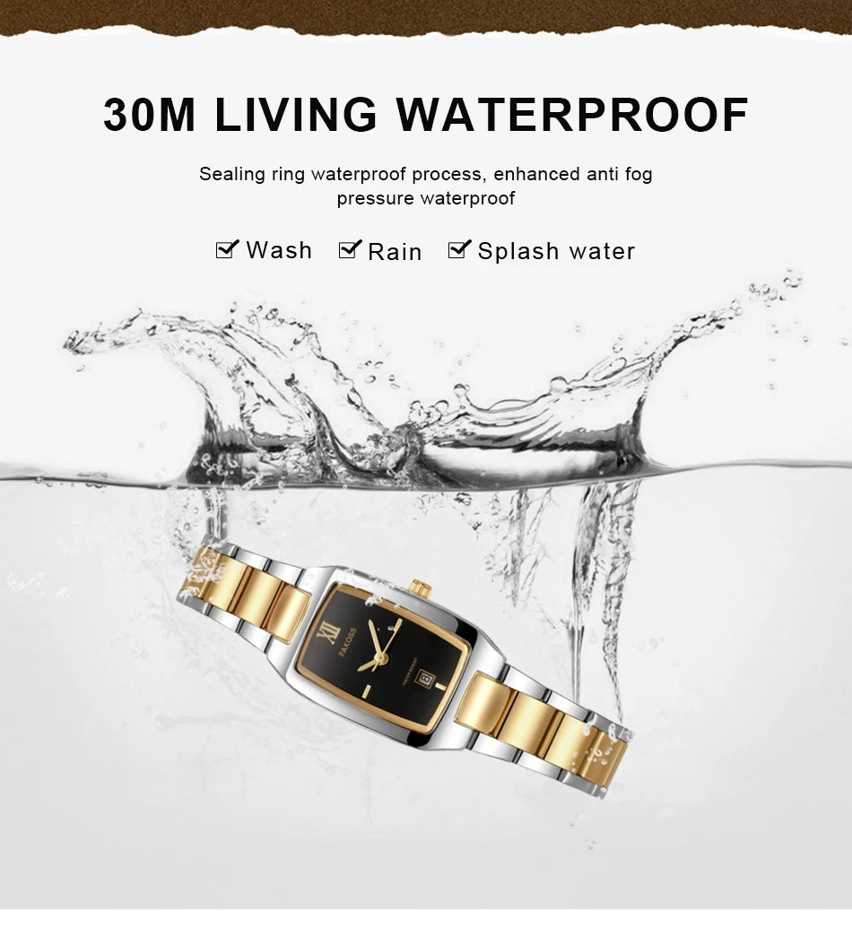 WWOOR Luxury Woman's Watch Elegant Waterproof Stainless Steel Watch for Ladies Dress Square Quartz Women's Watches Reloj mujer