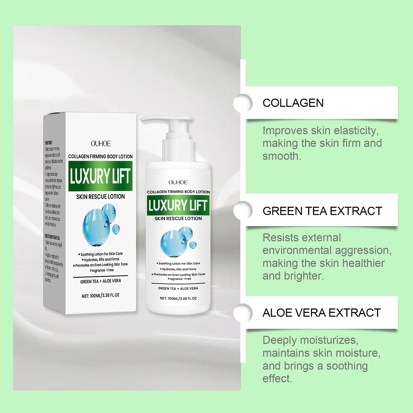 OUHOE Collagen Firming Body Lotion - Reduce Fine Lines, Balance Skin Tone, Deep Moisturize, Non - greasy