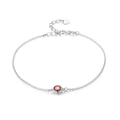 4Color 925 Sterling Silver Chain Round CZ Charm Anklet For Women Foot Jewelry Leg Bracelet Cheville Enkelbandje Halhal Tobillera
