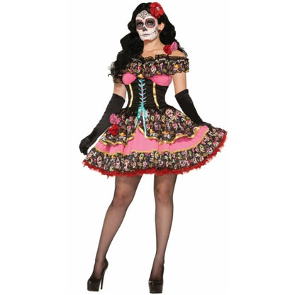 Halloween Costumes for Women Skull Flower Fairy Ghosts Bride Dress Mexico Day Of The Dead Skull Zombie Vampire Cosplay