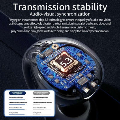 T75 Sport Bone-Conduction Bluetooth 5.3 Earphones HiFi Sound Wireless Headphones Earclip Waterproof Open Ear Headset Earring