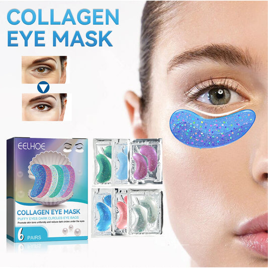 EtherealBe hydrating eye patches for fine lines with colorful designs in a box of six pairs