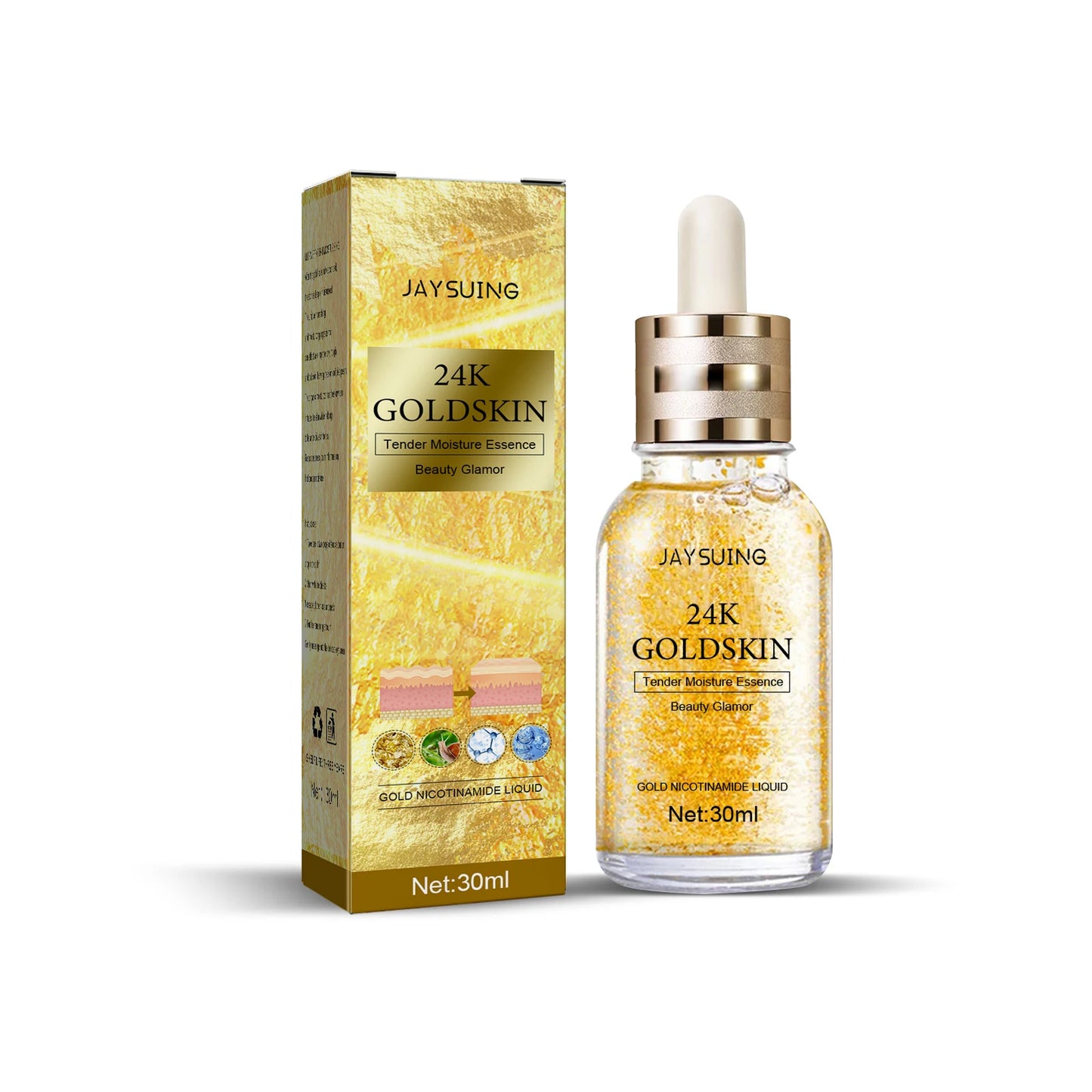 30ml 24K gold hyaluronic acid essence Lift, tighten, reduce redness, restore skin radiance, prevent skin dryness, moisturize