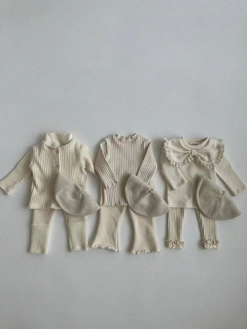 2024 Autumn New Baby Girl Long Sleeve T Shirts Infant Bow Bottoming Shirt Floral Casual Tops Toddler Kids Clothes Baby Tees