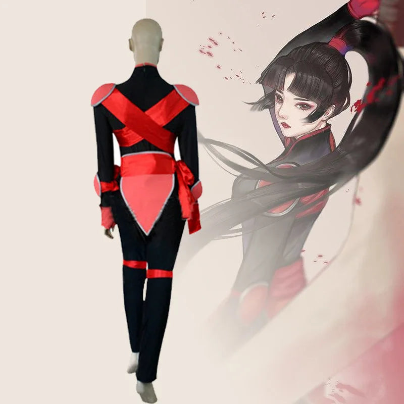 Anime Inuyasha Sango Cosplay Costume Women Black Red Jumpsuit Outfit Halloween Uniform Suit
